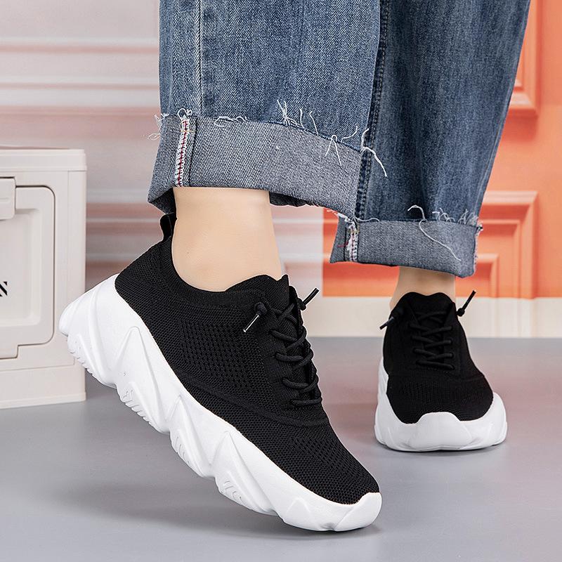 Spring, summer and autumn casual sneakers, thick-soled, simple and breathable, mesh shoes, high elasticity, comfortable and classic