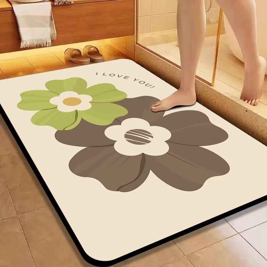 

Коврик для ванной комнаты с диатомитом, простой в уходе, впитывающий, нескользящий, быстросохнущий на кухне 40X60cm 15.7X23.6in