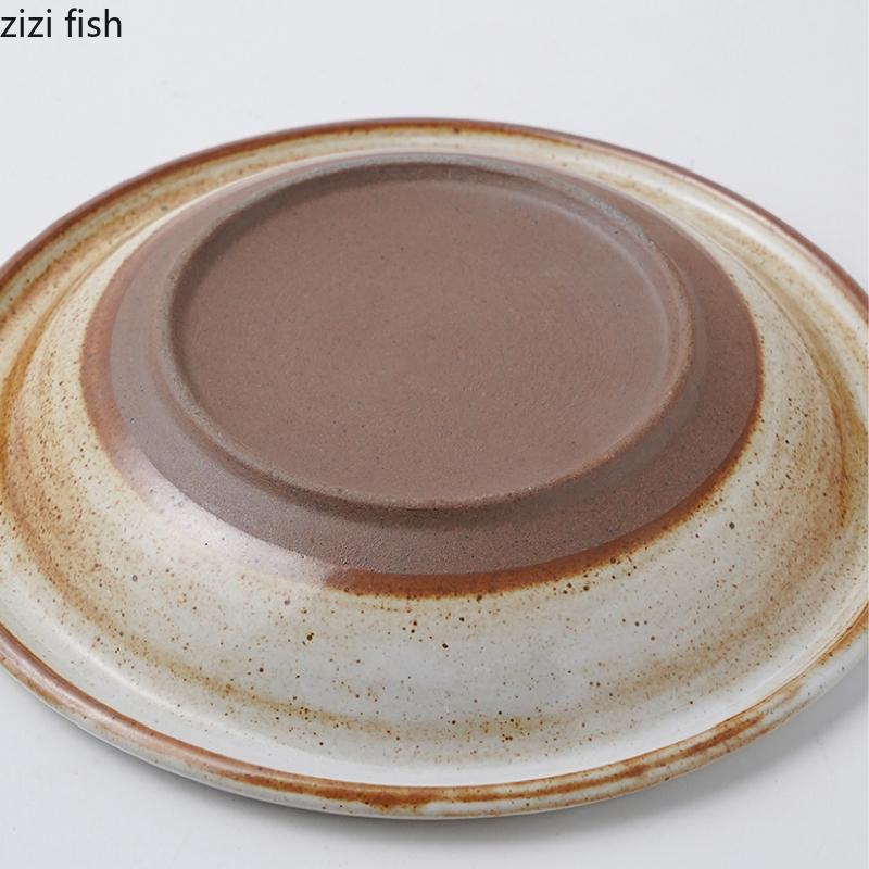 Circular Ceramic Dining Plate Fruit Salad Bowl Western Style Steak Plates Serving Plates Sashimi Plate Dessert Bowl Soup Bowl