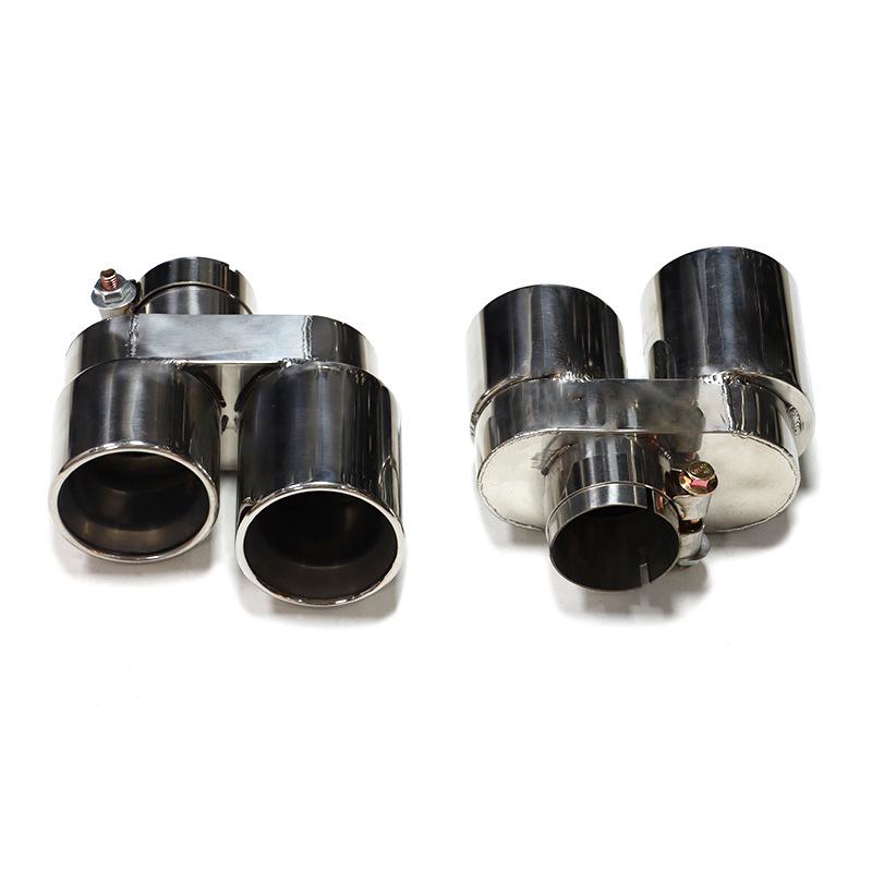 BMW 4 Series (G22) Quad Exhaust Pipe Mod: Stainless Steel & Black Carbon Fiber Tailpipes