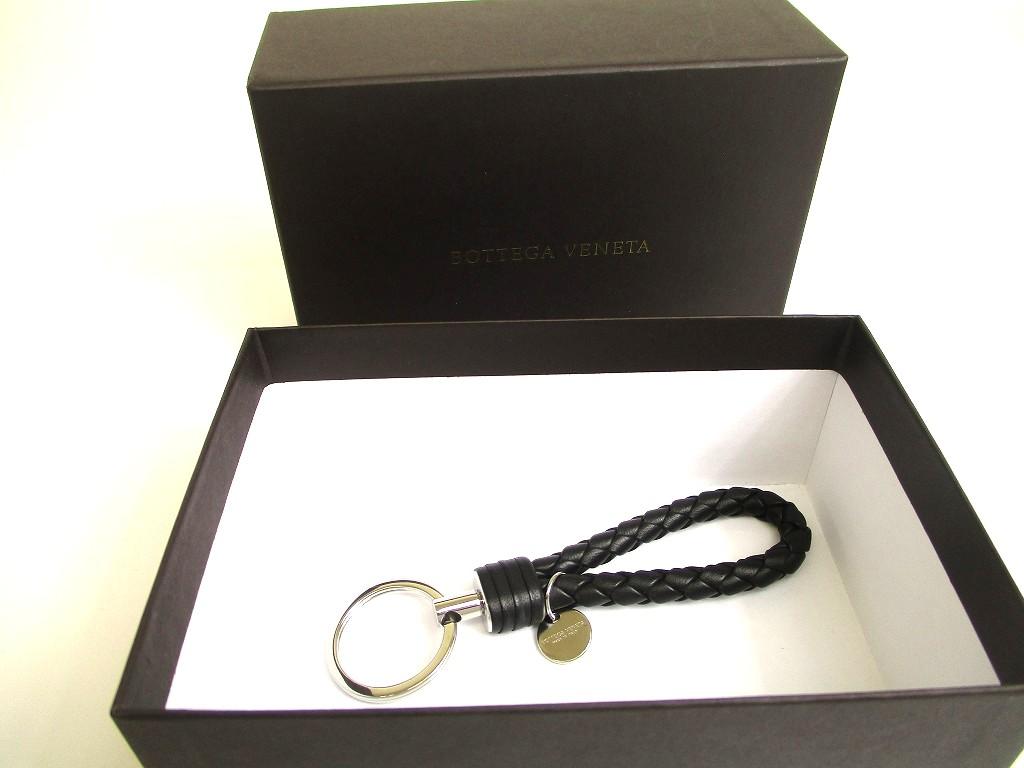 Authentic BOTTEGA BENETA Intrecciato Black Leather Key Chain Key Holder #a707  Refurbished