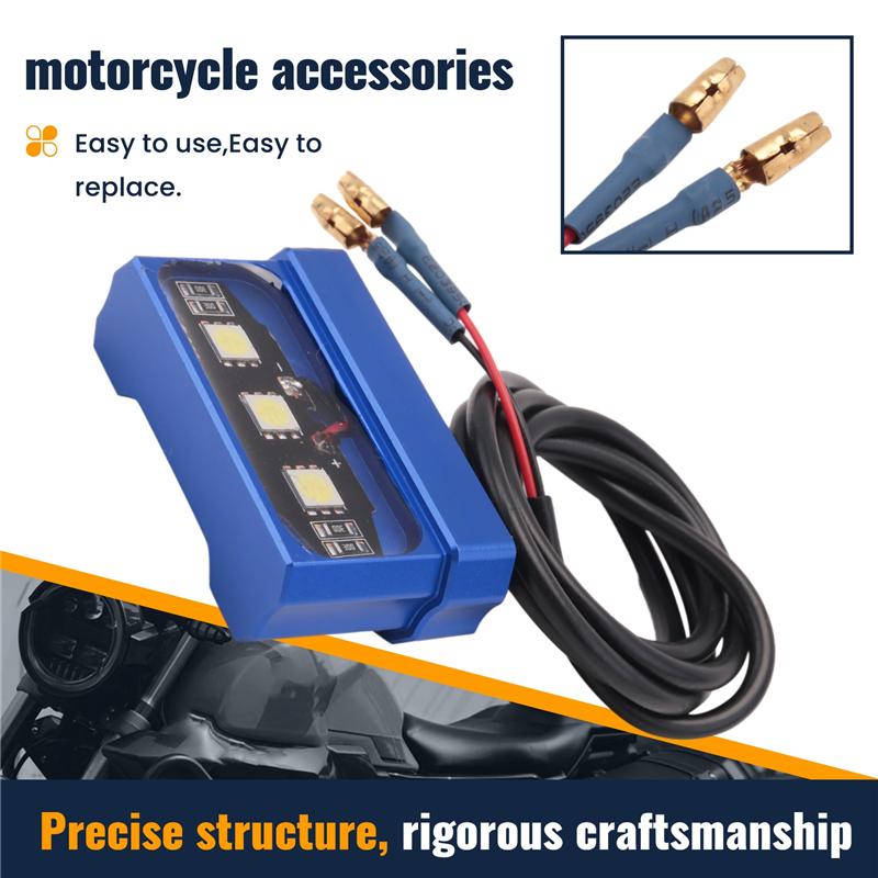 A28G-LED Motorcycle License Plate Light Decorative Lamp Universal Aluminum Alloy Rear Tail Light License Plate Holder Light