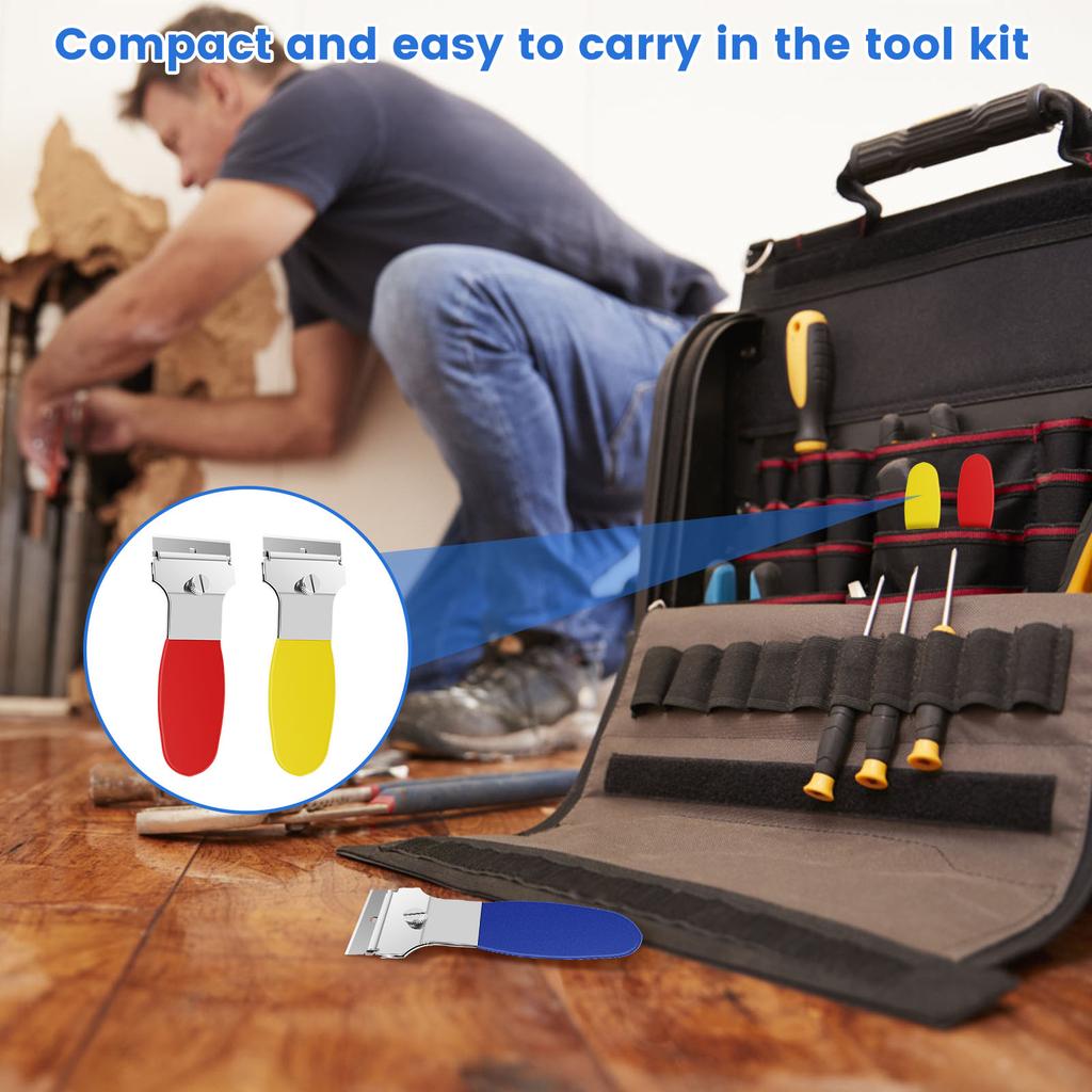 Zestaw 4 szt. Skrobaków do Ostrzy Golarki 4 cale Wielofunkcyjny Skrobak Narzędzie do Czyszczenia z 20 Metalowymi i 20 Plastikowymi Ostrzami Narzędzie do Usuwania Zabrudzeń