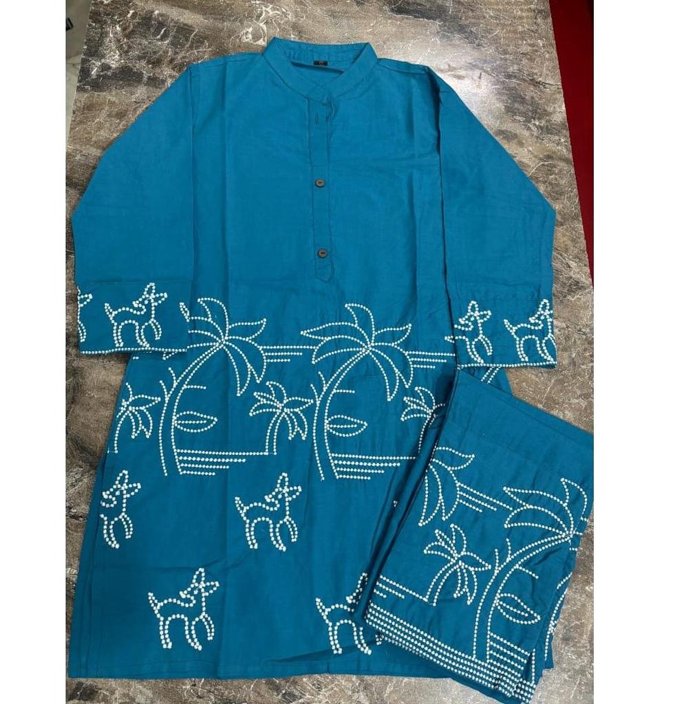 Indian Designer Party Wear Top Tunic Kurta Pant Set Women Bollywood Tunic Kurti Cord Set