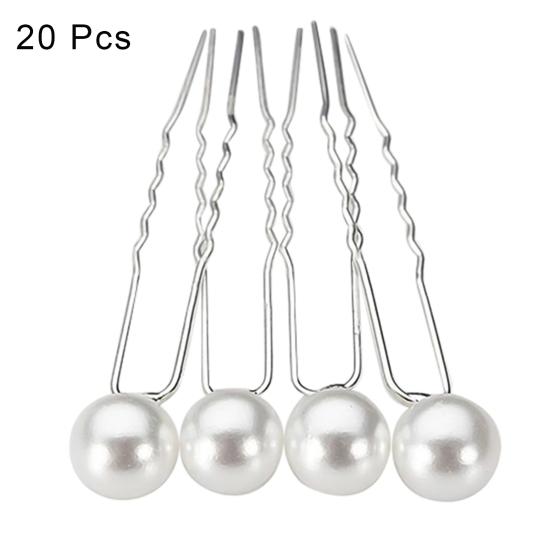 20Pcs Charm Wedding Bridal Party Hair Pins Clip Barrette White Faux Pearl Hairpins