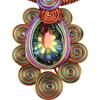 Crystal Pendant Necklace Earrings for Women Chunky Statement Flower Festival Ethnic Tribal Jewelry Accessories
