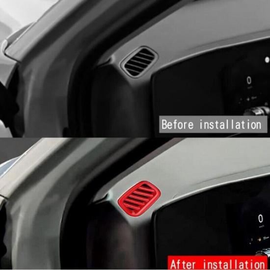 2x Red  for Hyundai Kona 2024-2025 Center Console Air Outlet Panel Cover Trim
