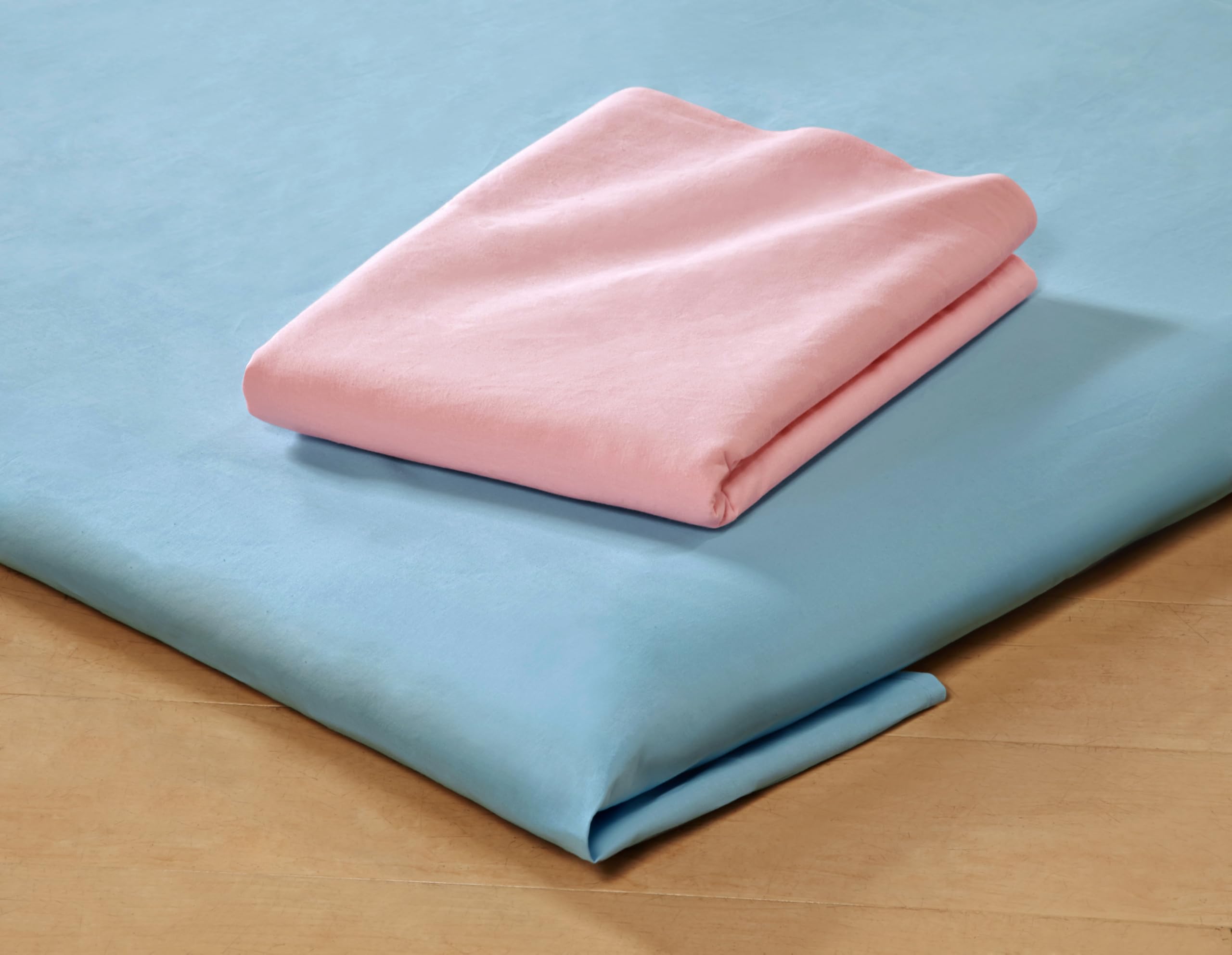 

Cotton Thick Flat Sheet Set Pink and Traditional Cotton Flat Weave 100% (2 Colors), Single, Blue, 150x250cm, 100% Cotton, Sheets,