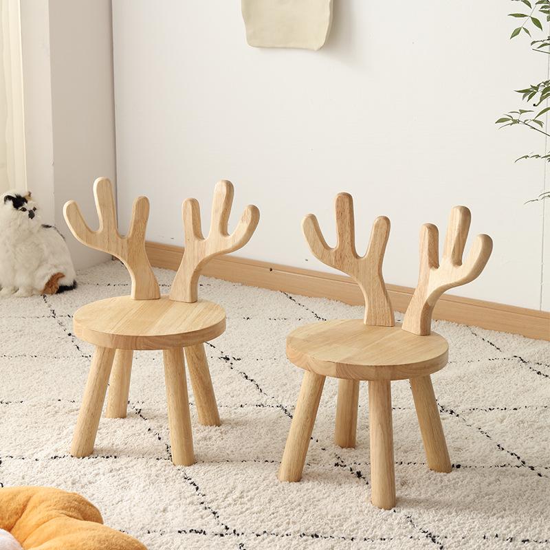 Solid Wood Modern Children`s Stool -