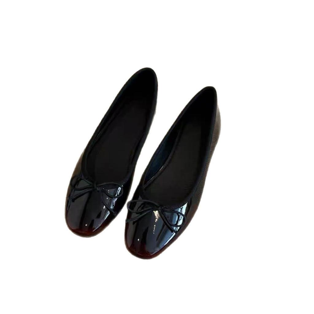 Spot~ French single shoes women's flat spring new beautiful skirt evening shoes bow ballet shoes