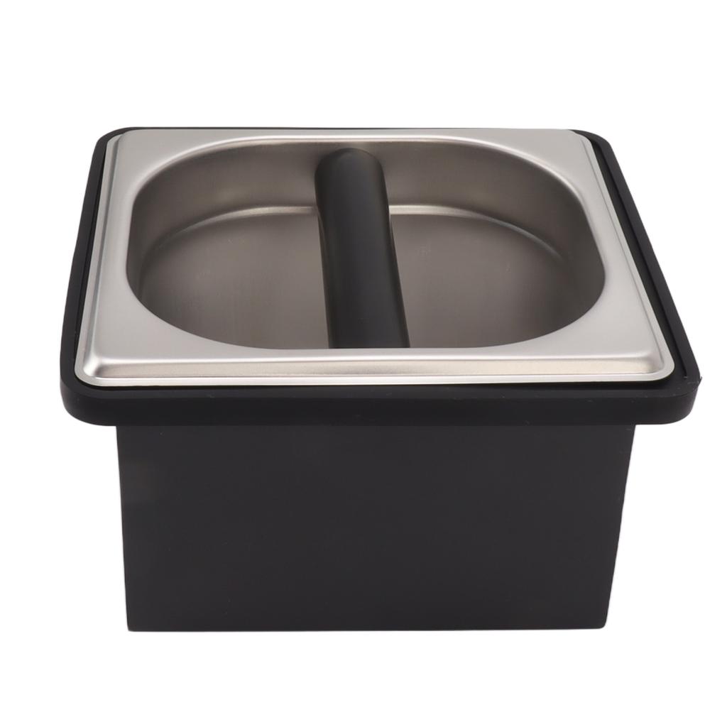 Coffee Knock Box Rubber Coffee Box with Removable Stainless Steel Ground Container for Cafe Bar