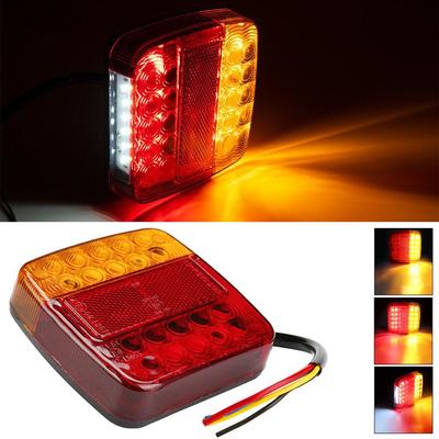 2Pcs 12V 26LED Truck Rear Taillight Turn Signal Indicator Tail Light Car Number Plate Light Rear Reverse Brake Stop Lamp Trailer Caravan