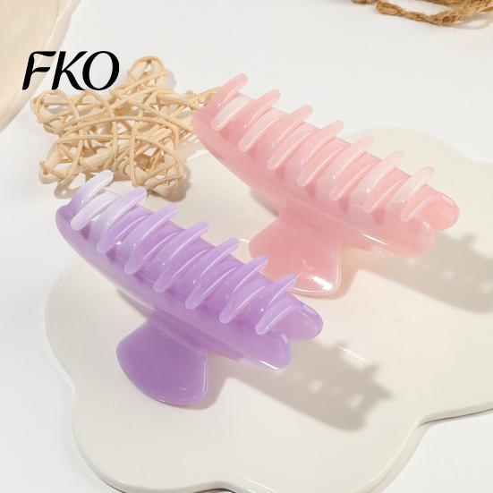 Damage-free Hair Clip Back Head Claw, Macaron Color Shower Clip, Smooth Surface Large Long Claw Anti-Slip Teeth Accessory for Buns Commuting