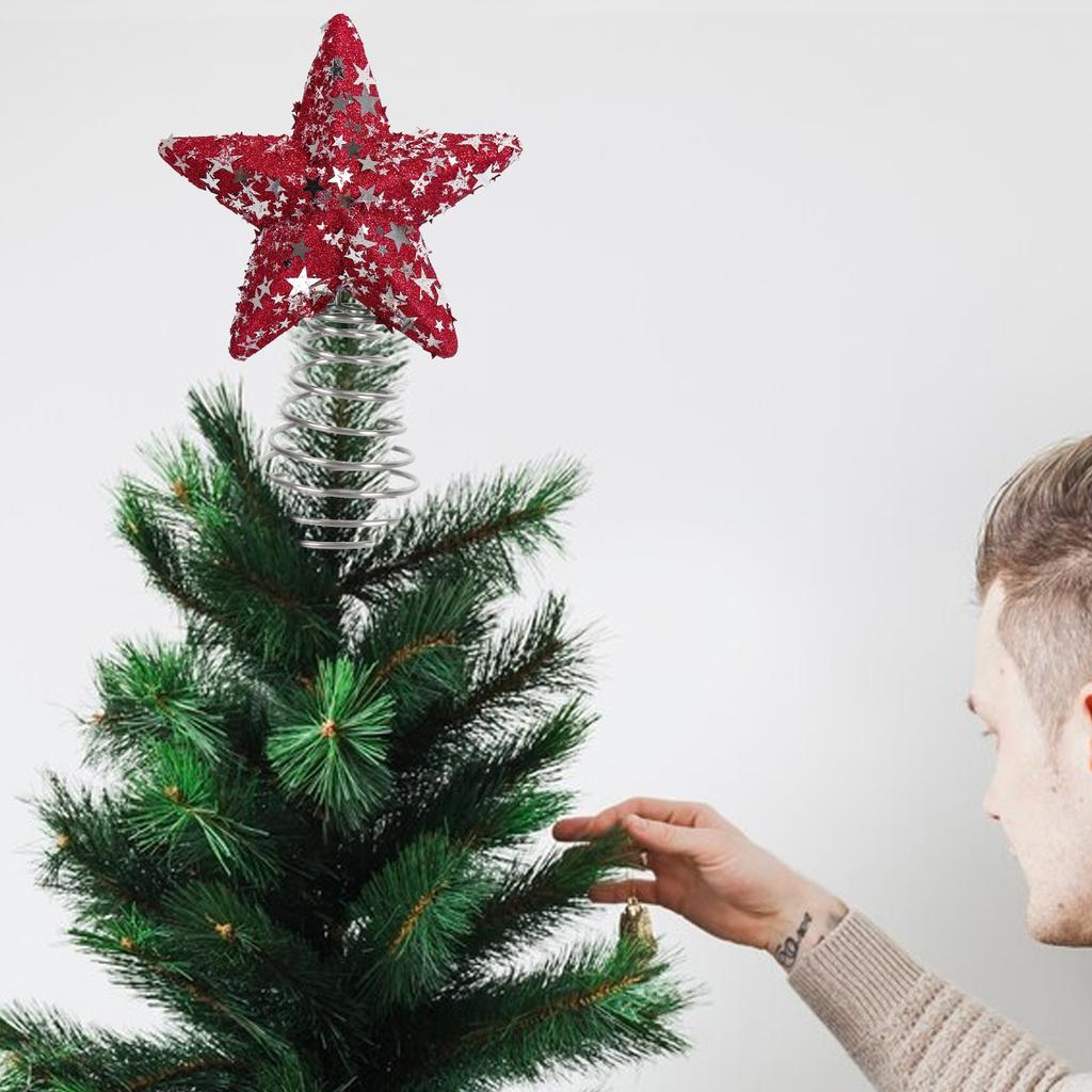 Rot, Blau und Pailletten Schaum Baumspitze Stern Dekoration Stern Federstern