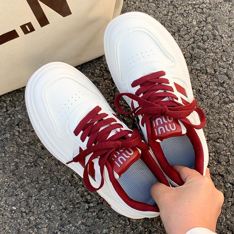 Popular Platform White Shoes Women's 2025 Spring New Versatile Chic Students This Year Popular Leisure Sports Board Shoes