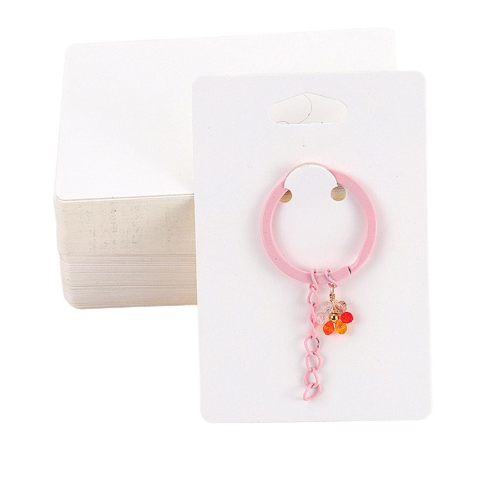50Pcs Keychain Display Card Hanging-Keychain Packaging Selling Card Keychain Display Cards Brown Paper Jewelry Cards