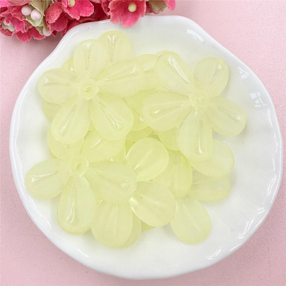 

Творческие DIY Находки 10 шт. Акриловые украшения для изготовления ручной работы Матовый цветок Головной убор Телефонная цепочка 29 мм Бусины для рукоделия жёлтый