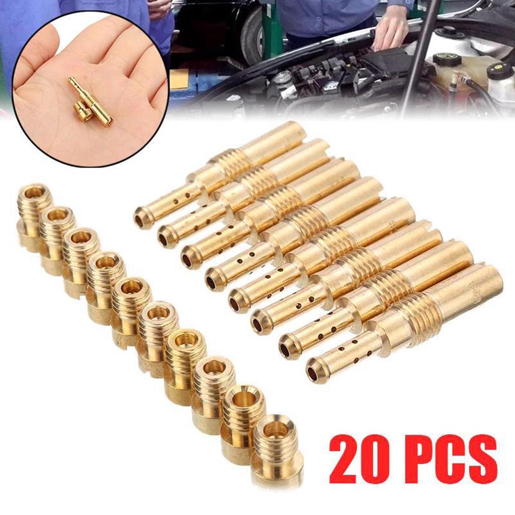 20Pcs Carburetor Main S Kits 10 Carburetor Main S with 10 Slow Pilot S Accessories for PWK CVK