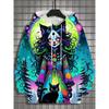 Fashion Women's Hoodie for Girls Autumn Long Sleeve Casual Sexy Girls Clothes Horror Undead Skull Pattern Unisex Tops