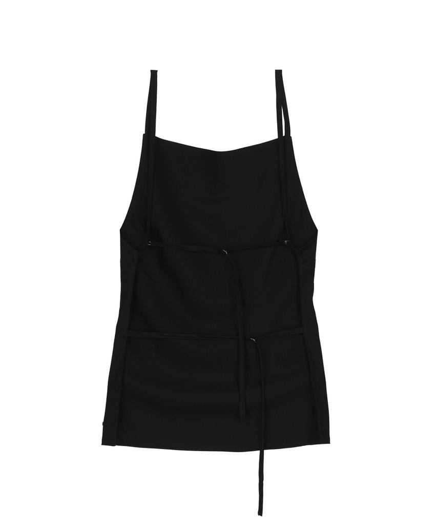 Nigaennikol Back Open Sleeveless Top_Black