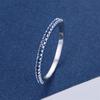 Blue Crystal Small Round Stone Stacking Rings For Women Vintage  Silver Color Wedding Bands Engagement Jewelry Minimalist
