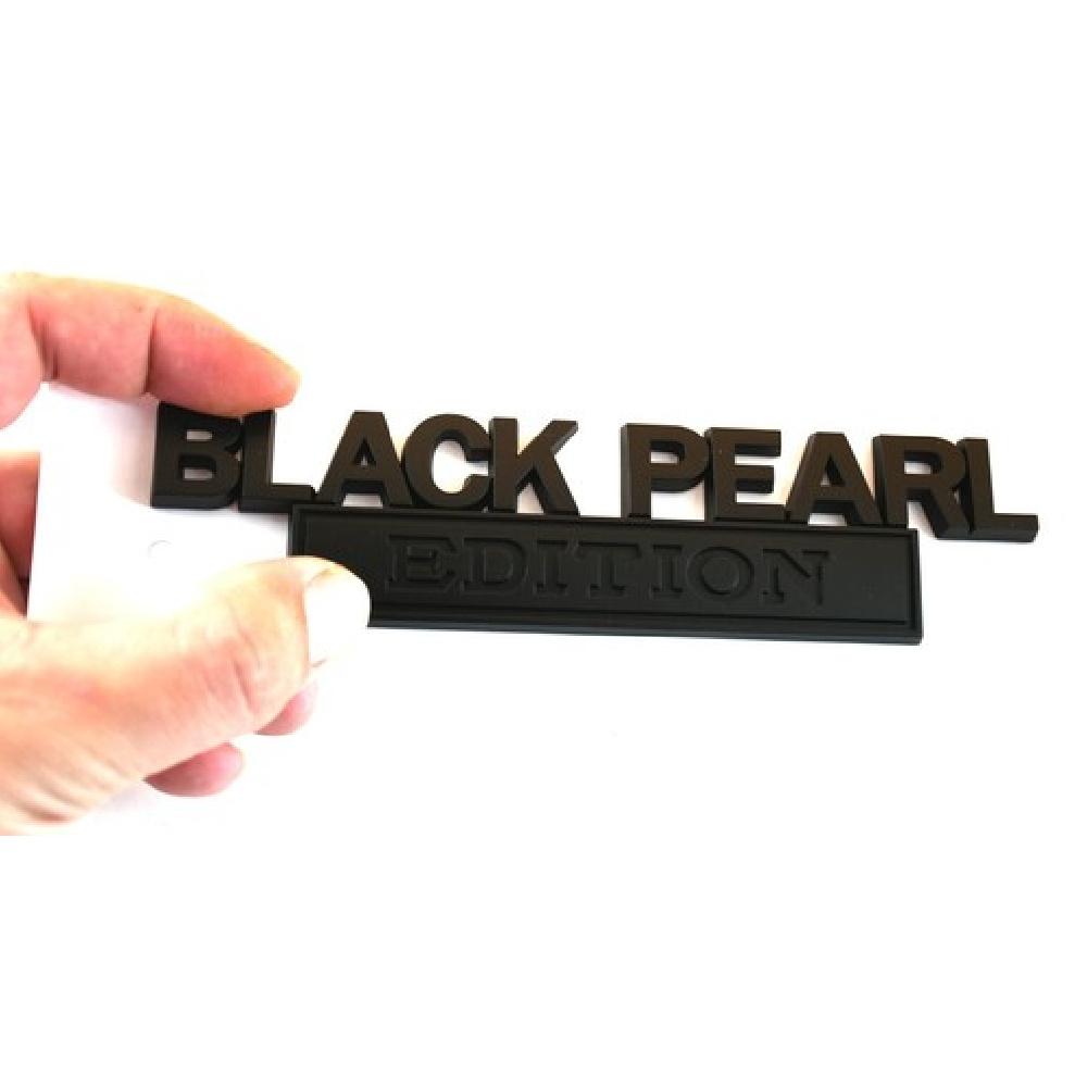 1pc Black Pearl Edition Decals Sticker 3D Raised Letter Emblem Black Matte