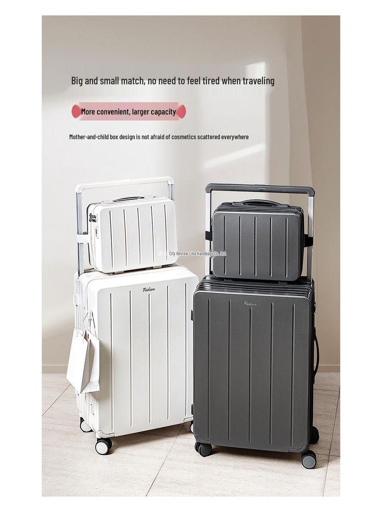 Lightweight 20/24 Inch Carry-on Suitcase with Wide Drawbar and Combination Lock for Men and Women