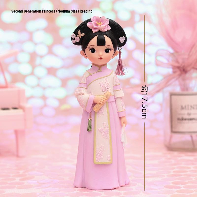 Boneca Princesa Estilo Antigo Xianci de Resina: Ornamento de Mesa Elegante e Presente para Menina