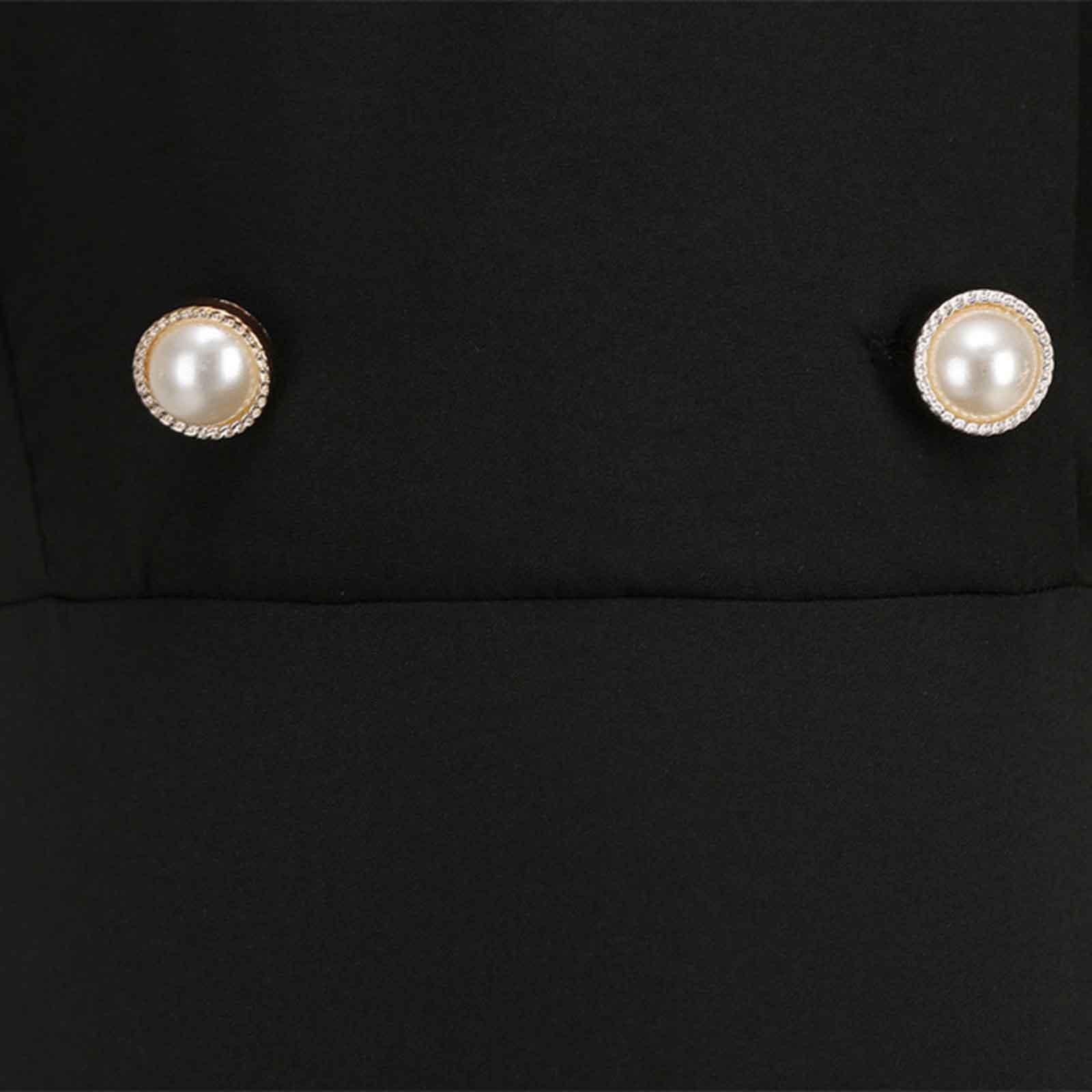 Женское модное двубортное тонкое и тонкое платье с v-образным вырезом в стиле ретро — фото 7