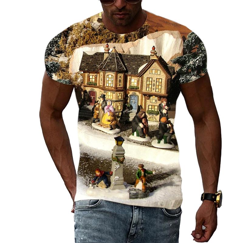 New Unisex Celebrate Christmas T-shirt With Print Fashion Casual Creative Trend Men's T-shirt Summer Interesting Hip Hop Tshirt