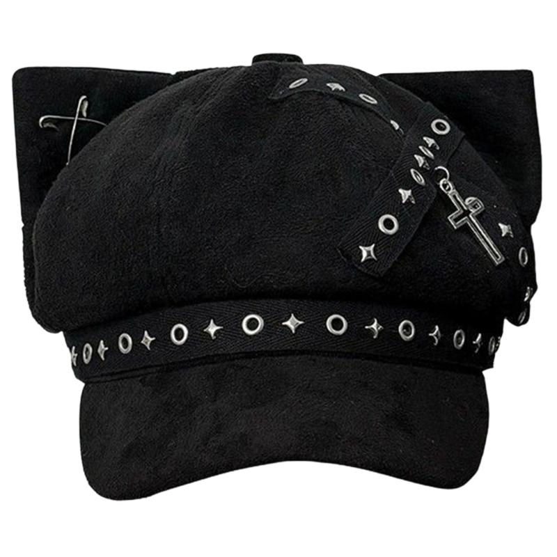 Trendy Painter Hat Eyelet Fashion Hat British Beret for Dating Photography Cabbie Headwear Painter Hat 1