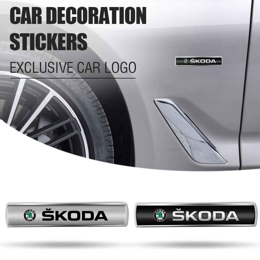 1 Pieza Insignia de Aleación Metálica para Ala de Coche Lado Izquierdo y Derecho Pegatina para Guardabarros de Carrocería Para Skoda Yeti Fabia Octavia 3 2 a5 Kodiaq Karoq Rapid etc