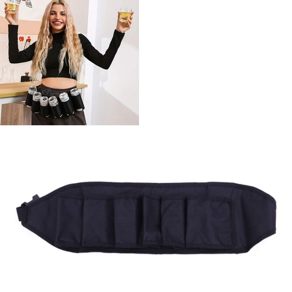 Oxford Cloth Beer Belt 6 Pack Beer Bottle Belt Holder Durable Beer Belt Holder  Camping