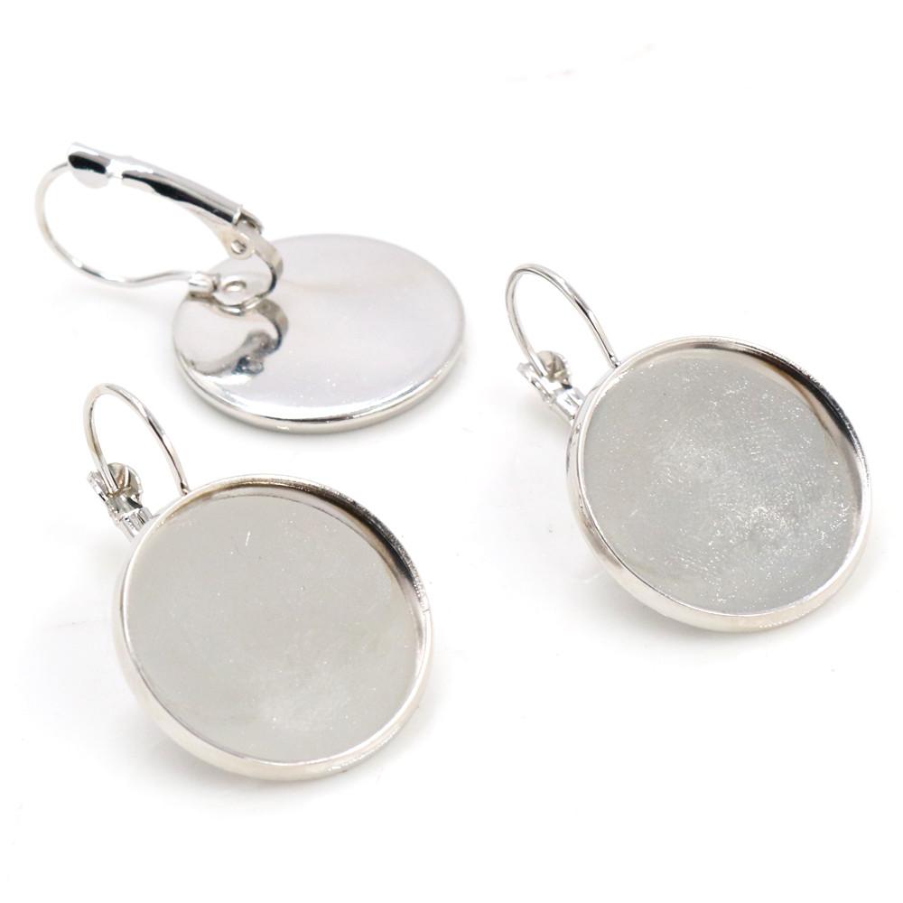 

20mm 25mm 10pcs Classic 10 Colors French Lever Back Earrings Blank/Base,fit 20/25mm glass cabochons,buttons;earring bezels 20mm