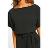 Summer Women's Jumpsuit Fashion Tie Button Short Sleeve Jumpsuit