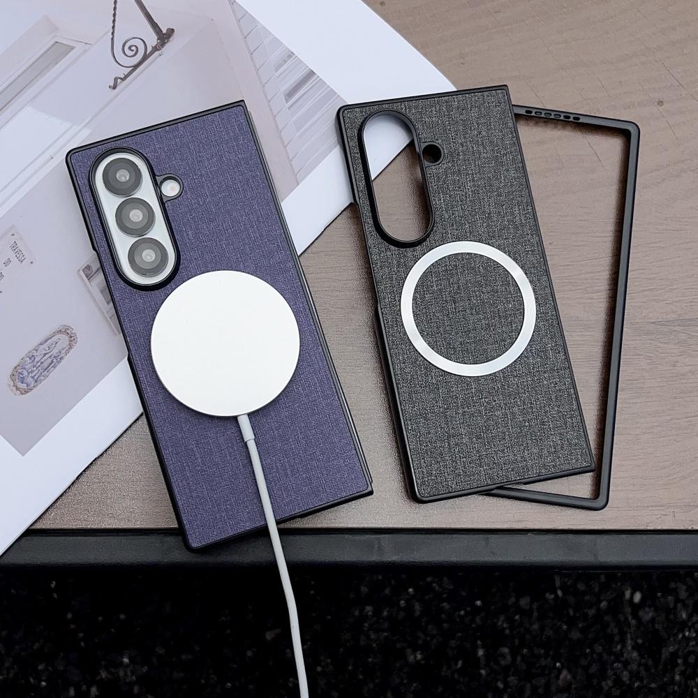 For Samsung Galaxy Z Fold 7 6 5 4 3 Case for Magsafe Fabric Cloth Magnetic Wireless Charging Cover For Galaxy Z Fold7 Fold6 5G