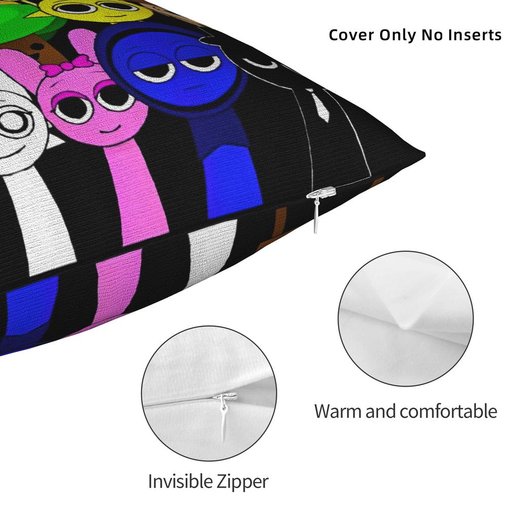 Whole Team Sprunki 20 Toys Square Pillow Cases Cushion Covers Awesome Zippered Decor Throw Pillow Case Cover For Seat 18"