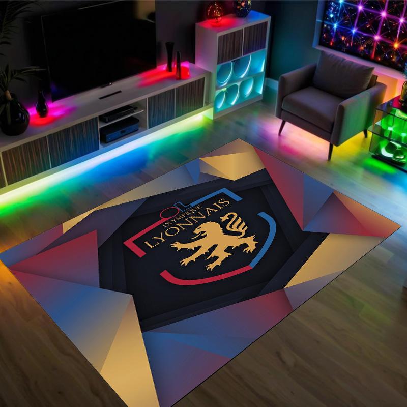 Lyon FC Design Crystal Velvet Carpet Cozy Non?Slip Printed Rug For Bedroom Living Room Entrance