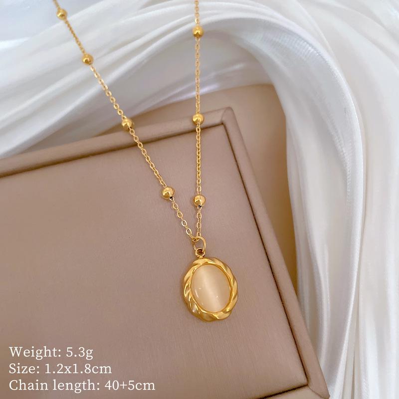 Geometric Planet Personality Minimalist Wind Furnace Real Gold Necklace Female Collarbone Chain