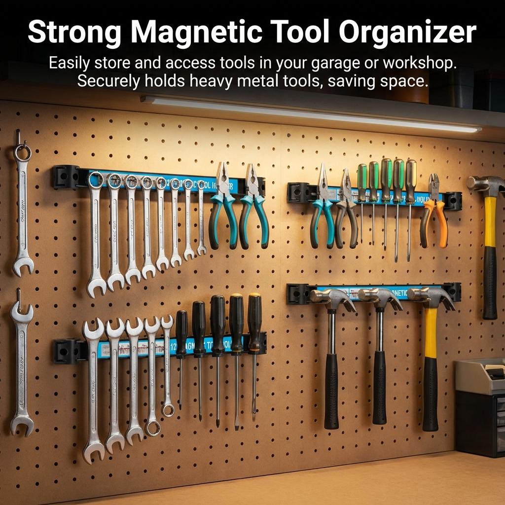 Magnetic Tool Holder Strong Magnetic Force Rack For Workshop Garage Kitchen 12/18 Inches