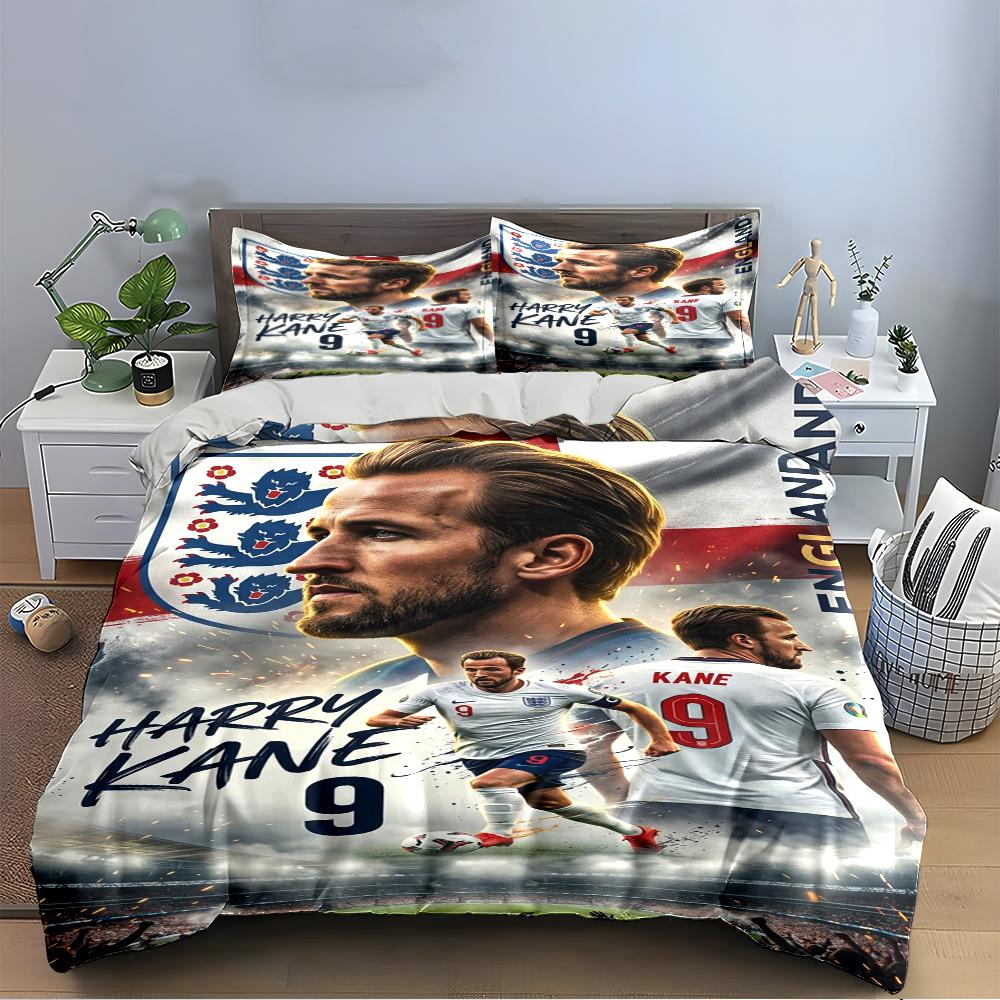 Harry Kane England Fußball Bettwäscheset Bettwäscheset (1 Bettbezug, 2 Kissenbezüge, Bettdecke nicht enthalten) Sofas