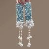 Exquisite Pearl Tassel Hair Clip Crystal Chinese Style Side Bangs Clip Women's Headdress for Special Occasions