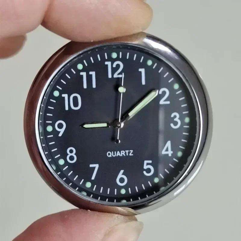 40mm Mini Digital Clock Luminous Car Clock Automobiles Internal Stick-On Watch Mechanics Quartz Clocks Auto Ornament