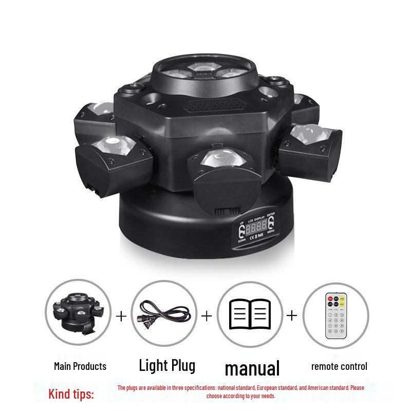 Spot Bee Eye Six-Arm King Kong Stage Light: KTV Bar Disco Laser Beam RGG Color Atmosphere