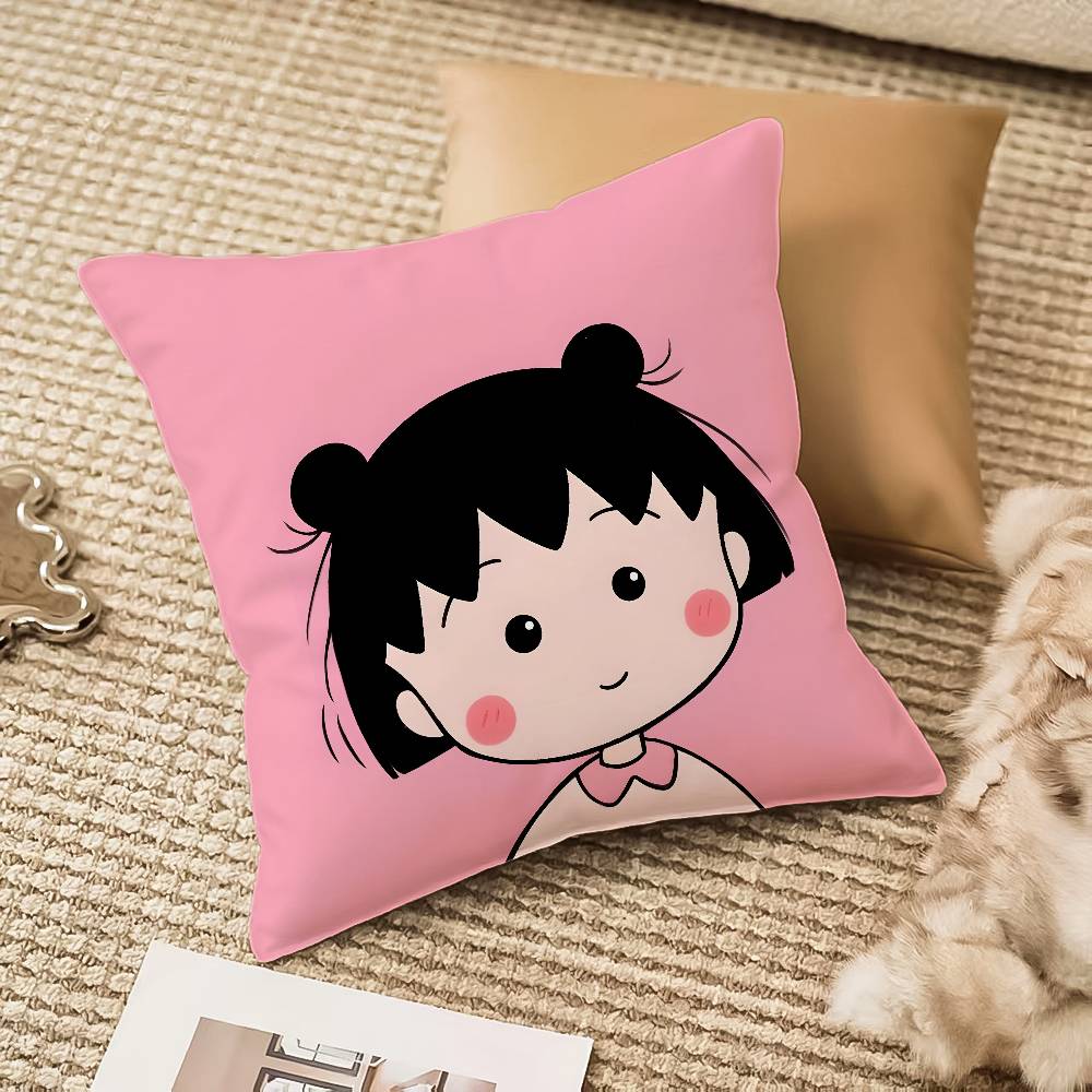 C-Chibi M-Maruko Chan Pillow Case Anti-dustmite Invisible Zipper Sofa Bed
