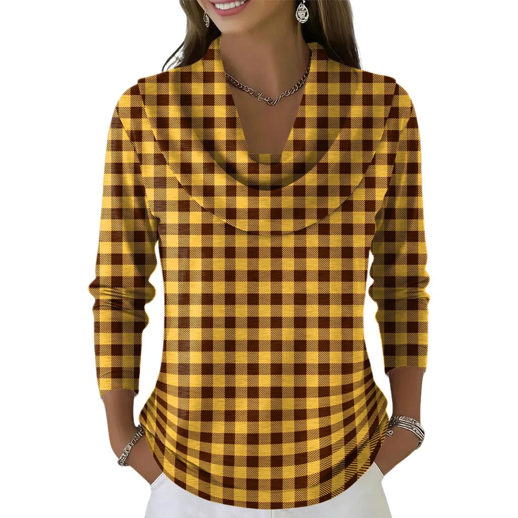 Dámský ležérní a módní svetr s dlouhým rukávem a potiskem, kulatým výstřihem