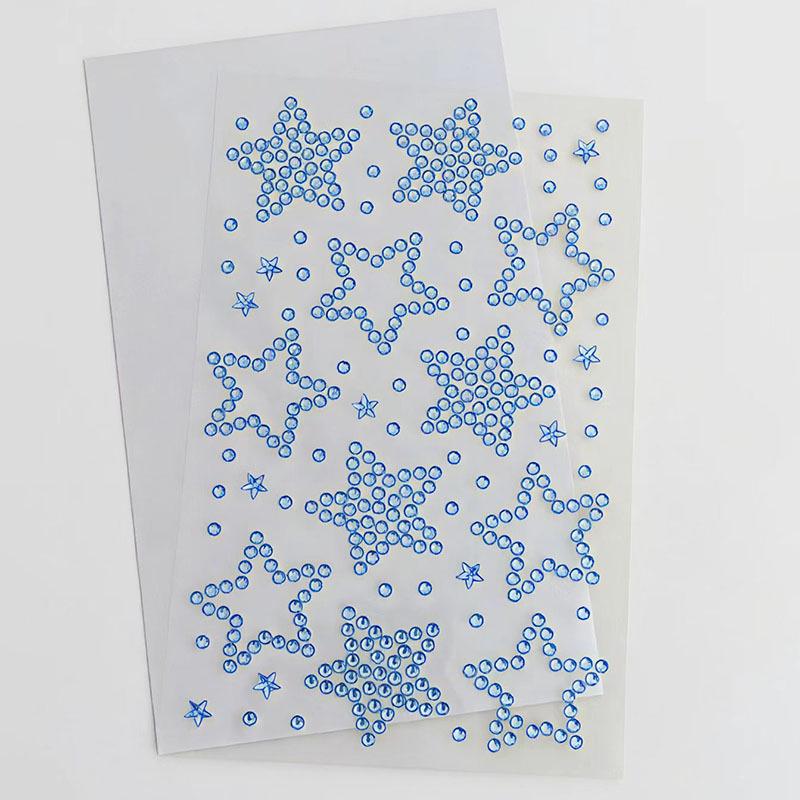 Concert Face Stickers: Five-Pointed Star, Blue Heart, Bowknot, Glue-Free Rhinestones for Makeup