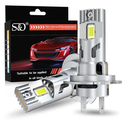 2 Stück 25000LM H7 LED Scheinwerferlampen 70W Mini Kabellos CSP Autoscheinwerfer mit Lüfter Auto Diodenlampen H7 Turbo LED Automobillichter Canbus 12V 6500K