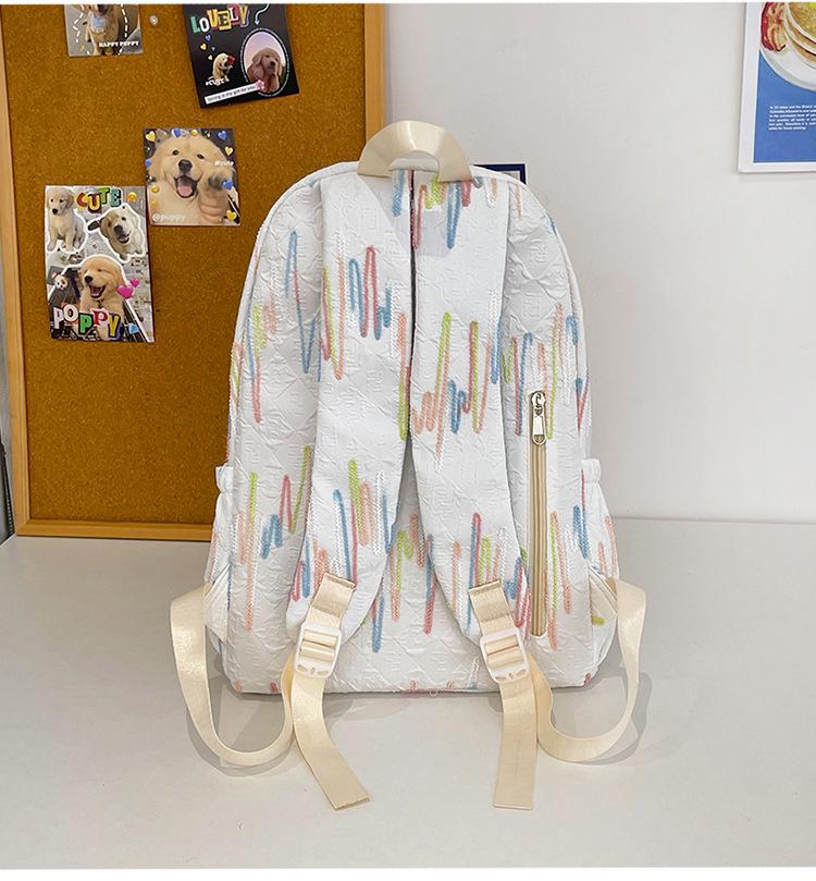 High-value Soft Girl Japanese-Style Cute Striped Backpack for Students, Large Capacity and Versatile.