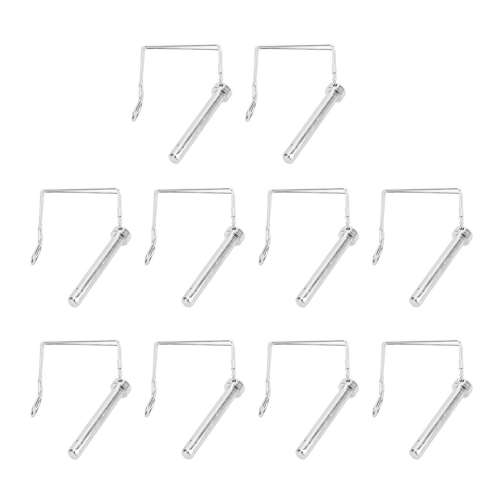 10PCS 70mm Trailer Coupler Pin Silver Galvanized Iron Quick Latching Square Safety Heavy Duty Locking Pin For Mowers
